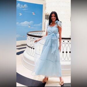 Light Blue Silk Organza Maxi Dress NWT!!! 
Sue Sartor